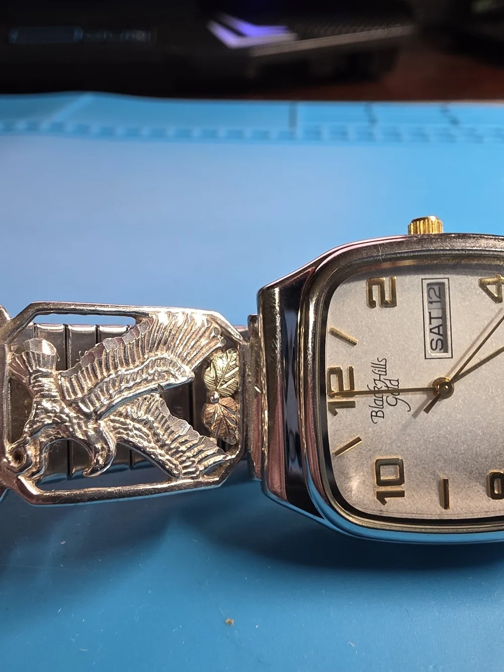 Black Hills Gold Silver-Tone Watch with Gold Accents